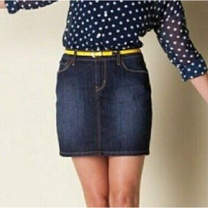 Levi's Denizen Dark Blue Denim Mini Skirt - Size 16